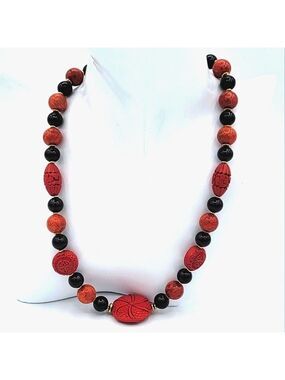 Vintage Red & Black Necklace #1949